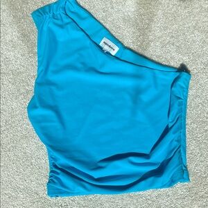 Aqua One-Shoulder Top